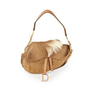 “Sold” DIOR  Vintage 2000S John Galliano ponyhair mohawk fur mini saddle bag